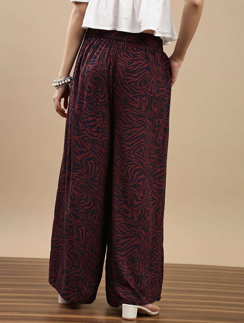 women printed mid rise palazzo - 22143277 -  Standard Image - 2