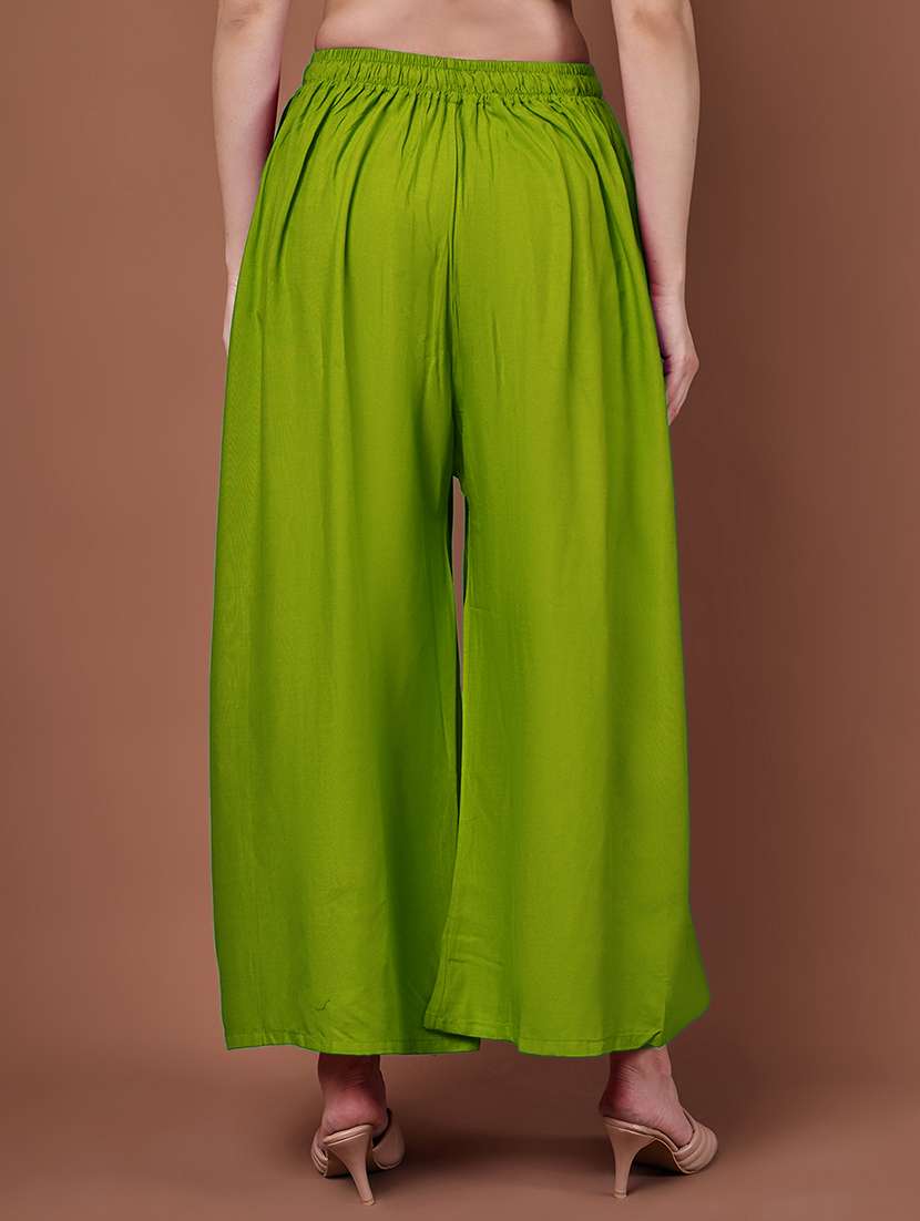 women pack of 2 solid mid rise flared palazzo - 22143467 -  Standard Image - 2