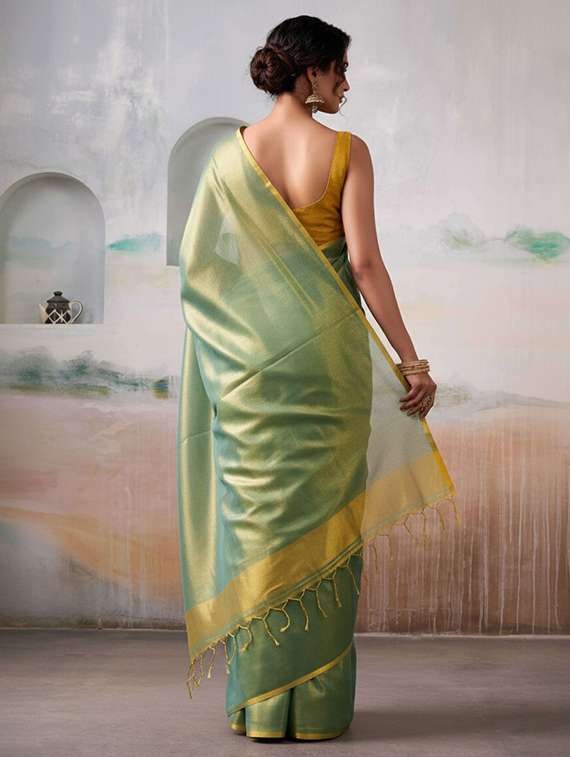 women solid plain saree with blouse - 22143606 -  Standard Image - 2