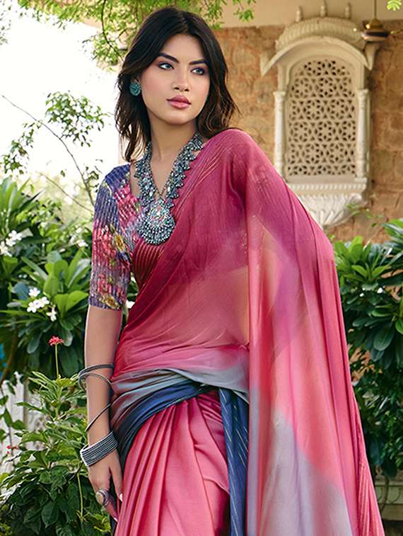 women ombre printed saree with blouse - 22143654 -  Standard Image - 2