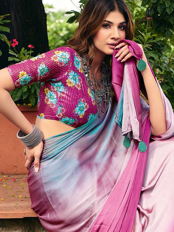 women ombre printed saree with blouse - 22143656 -  Standard Image - 2