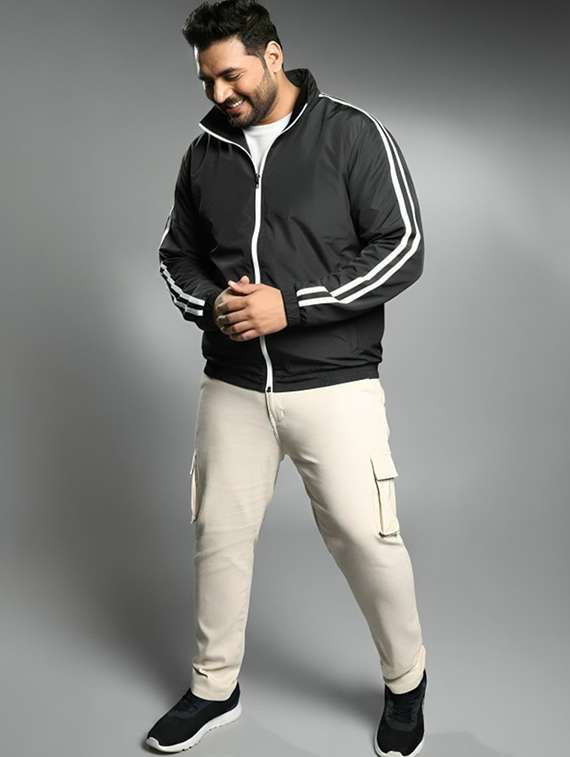 men taped long sleeve lightweight bomber jacket - 22143672 -  Standard Image - 2