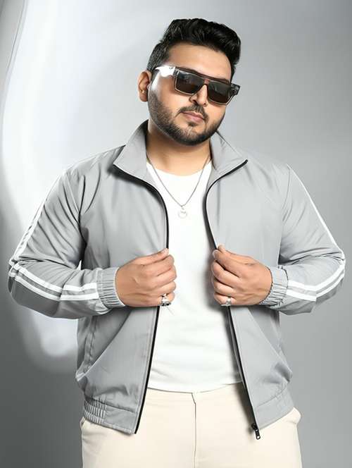 men taped long sleeve lightweight bomber jacket - 22143690 -  Standard Image - 0