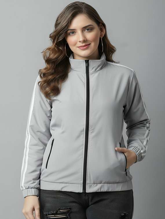 women solid long sleeve jacket