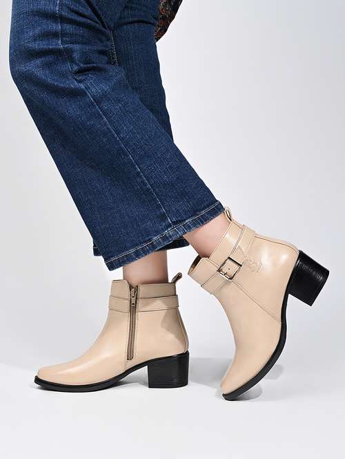 women solid slip on ankle s boot - 22143790 - Standard Image - 0