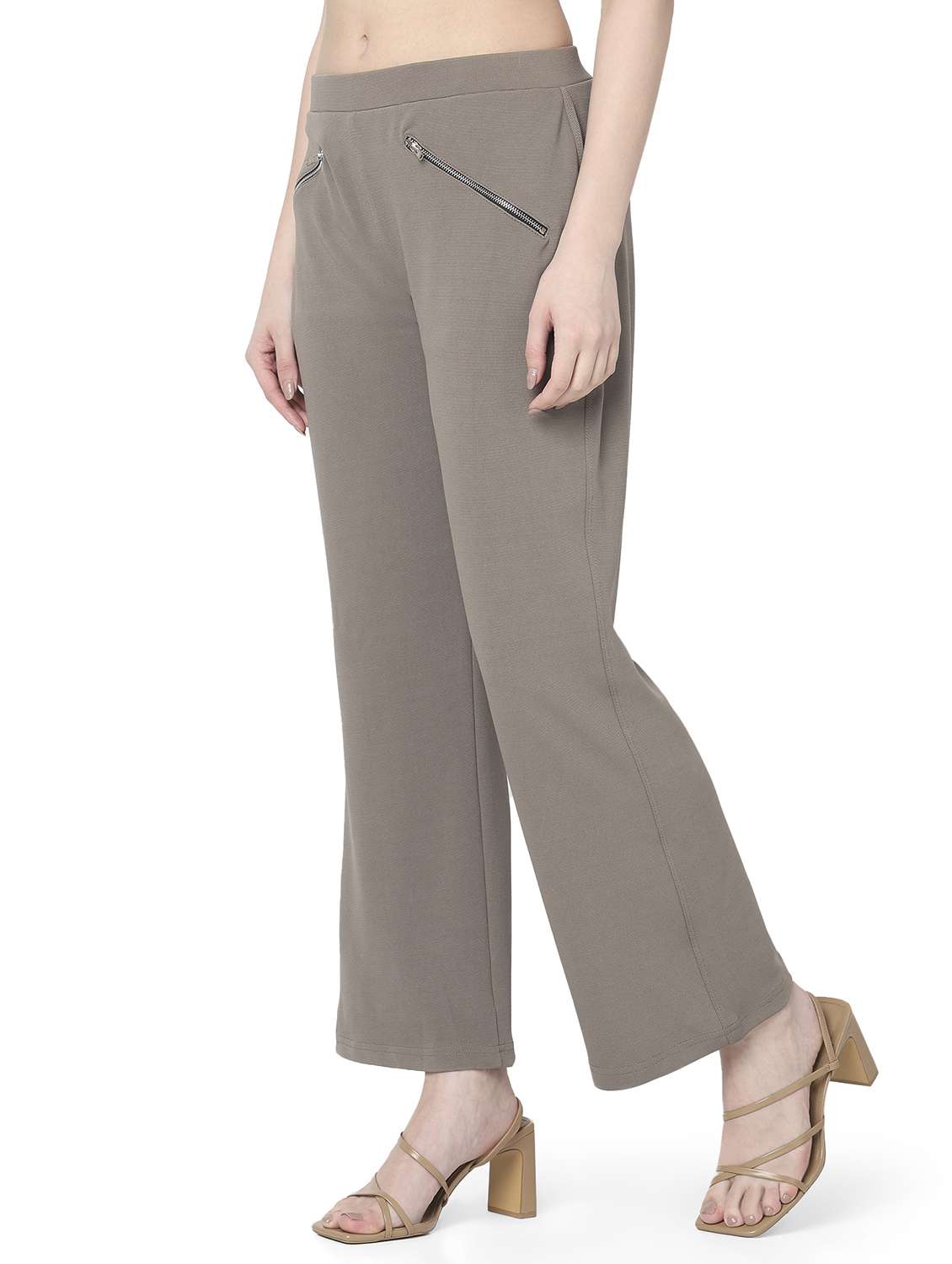 women solid mid rise bootcut trouser - 22143797 -  Standard Image - 2