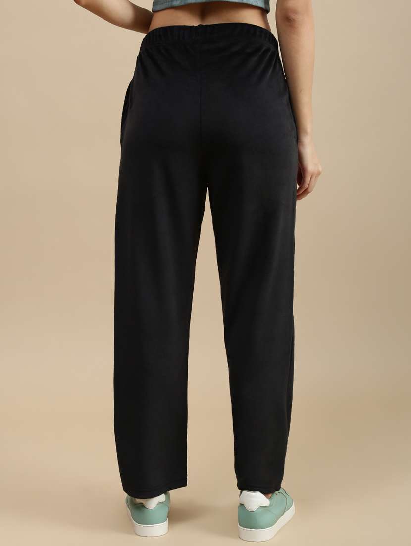 women solid mid rise track pant - 22143806 - Standard Image - 2