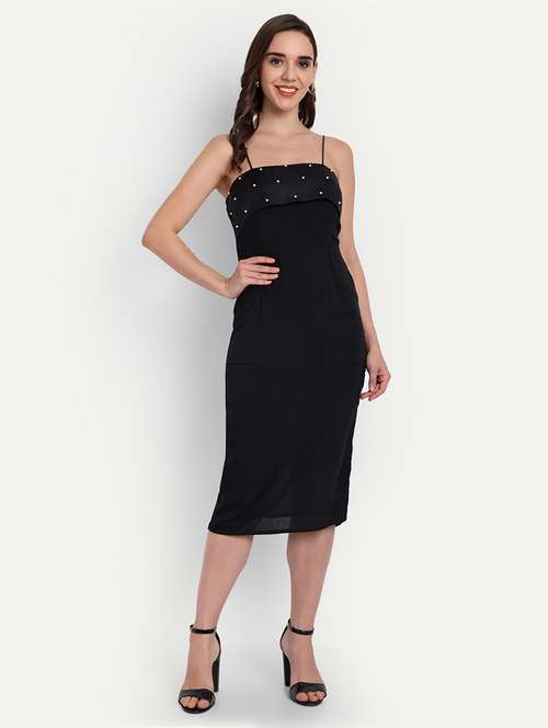 women embellished shoulder strap sheath dress - 22143961 -  Standard Image - 0