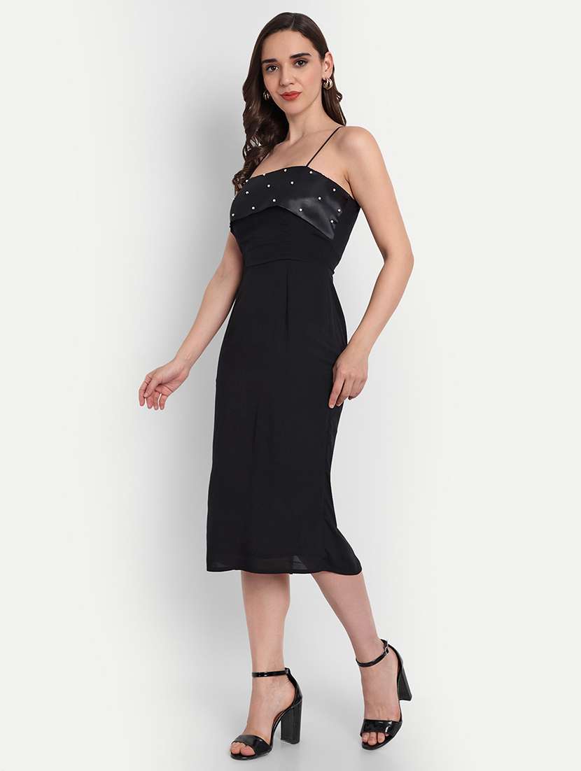 women embellished shoulder strap sheath dress - 22143961 - Standard Image - 2