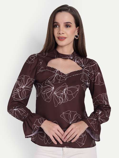 women printed bell sleeve regular top - 22143981 -  Standard Image - 0