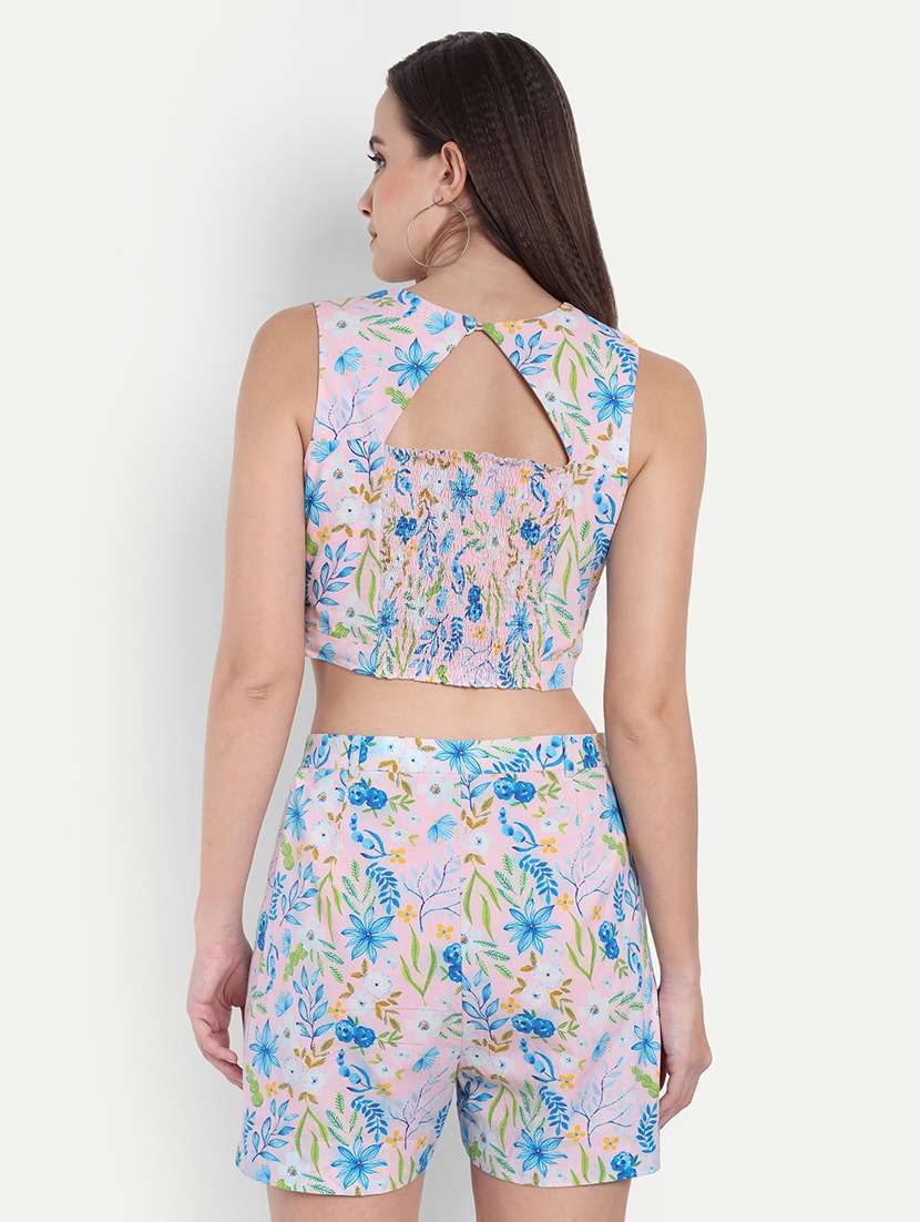 women printed sleeveless crop top - 22143983 - Standard Image - 2