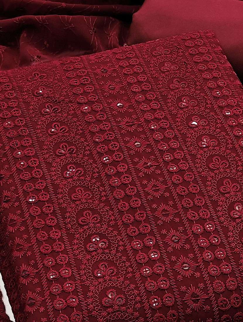 women solid with work embroidered unstitched suit set - 22144002 -  Standard Image - 2