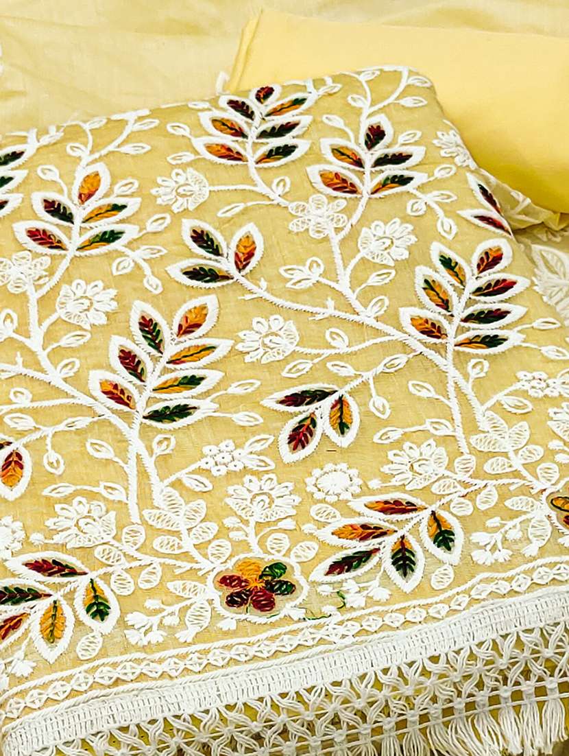 women solid with work embroidered unstitched suit set - 22144026 -  Standard Image - 2