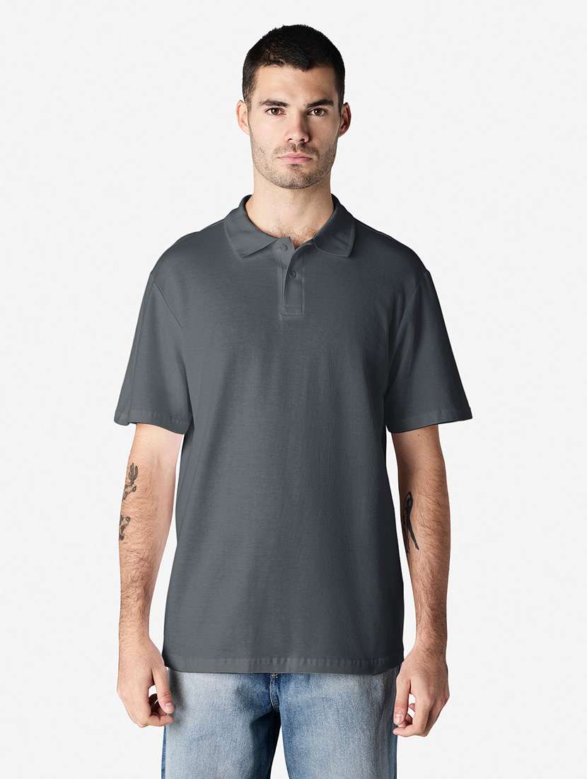 men solid short sleeve polo t-shirt