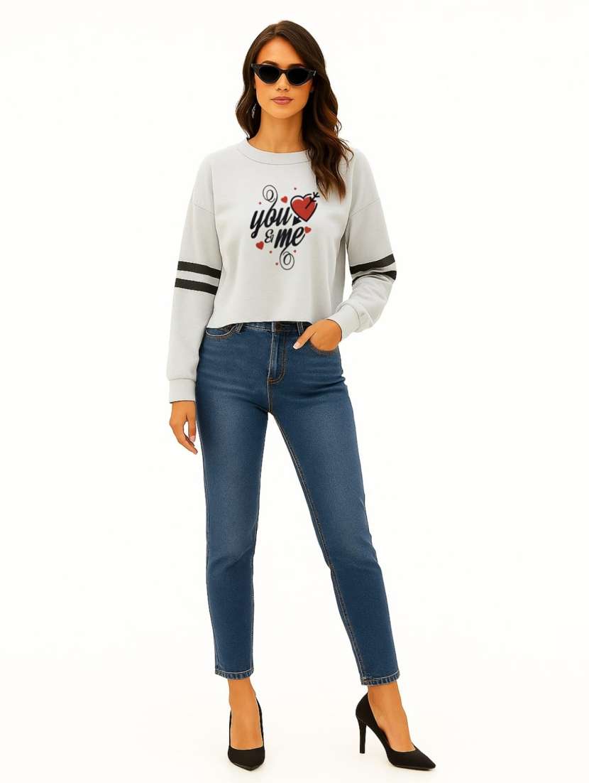 women front print round neck t-shirt - 22144058 - Standard Image - 2