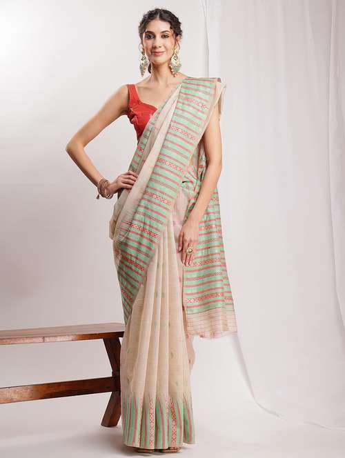 women self design bordered saree with blouse - 22144624 - Standard Image - 0