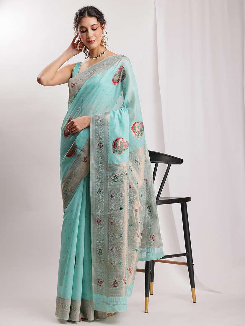 women self design banarasi saree with blouse
