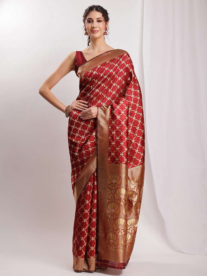 women self design banarasi saree with blouse