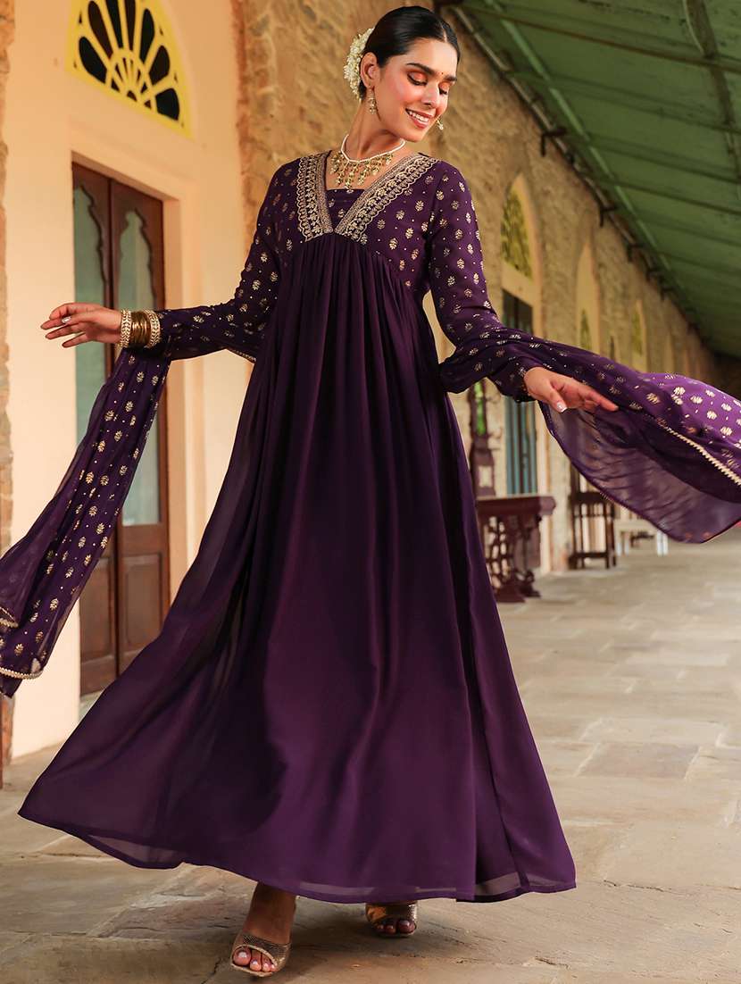 women embroidered long sleeve kurta dupatta set - 22144653 -  Standard Image - 2