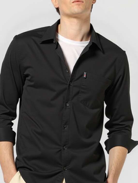 men solid long sleeve regualr fit casual shirt - 22144909 - Standard Image - 2