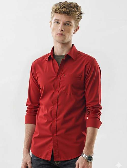 men solid long sleeve regualr fit casual shirt - 22144913 -  Standard Image - 0