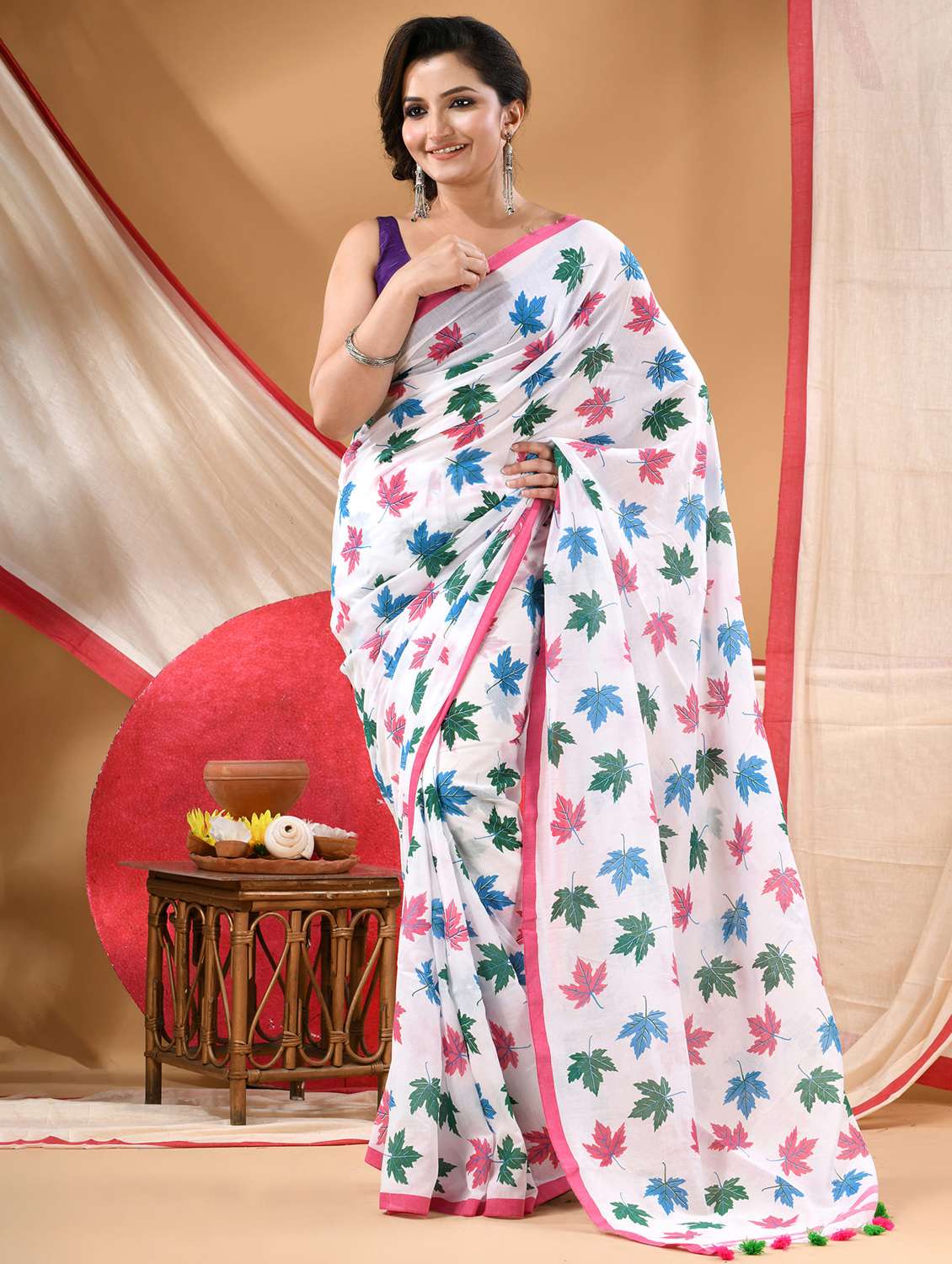 women printed casual wear saree