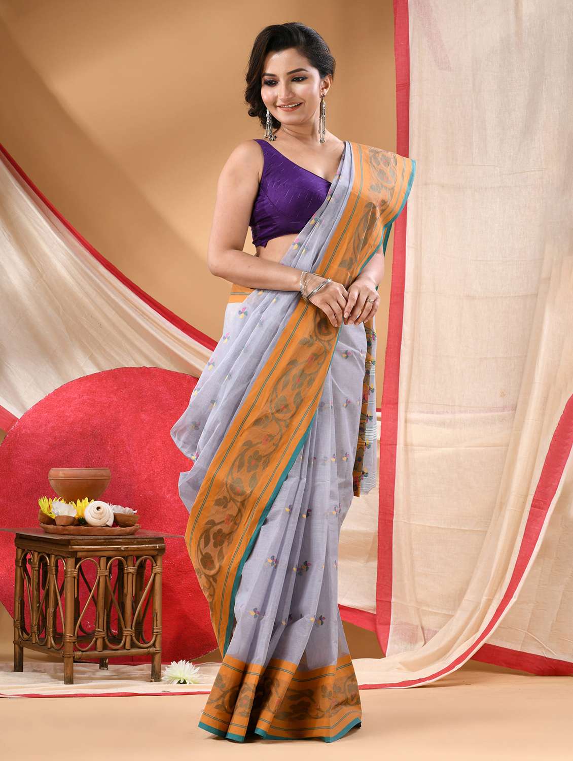 women self design tant saree - 22144979 -  Standard Image - 2
