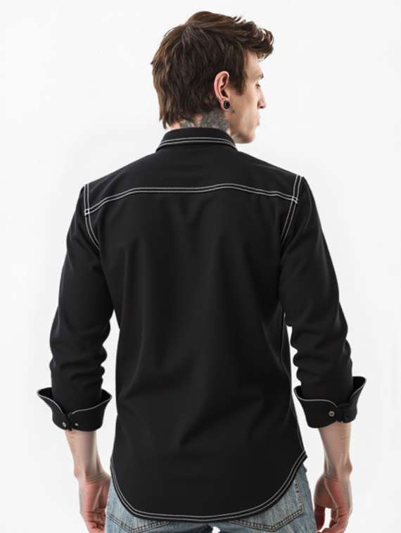 men solid long sleeve regualr fit casual shirt - 22145019 - Standard Image - 2