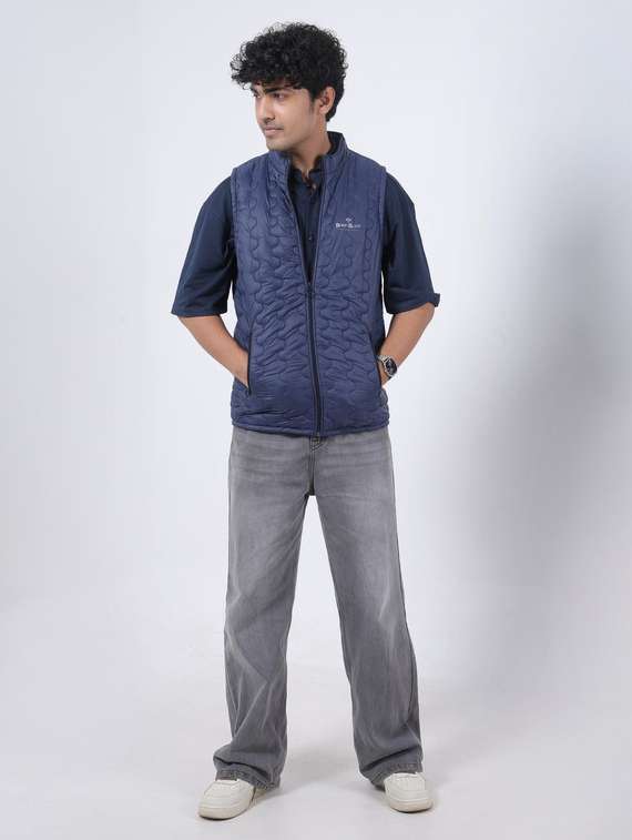 men solid sleeveless puffer jacket - 22145056 -  Standard Image - 2