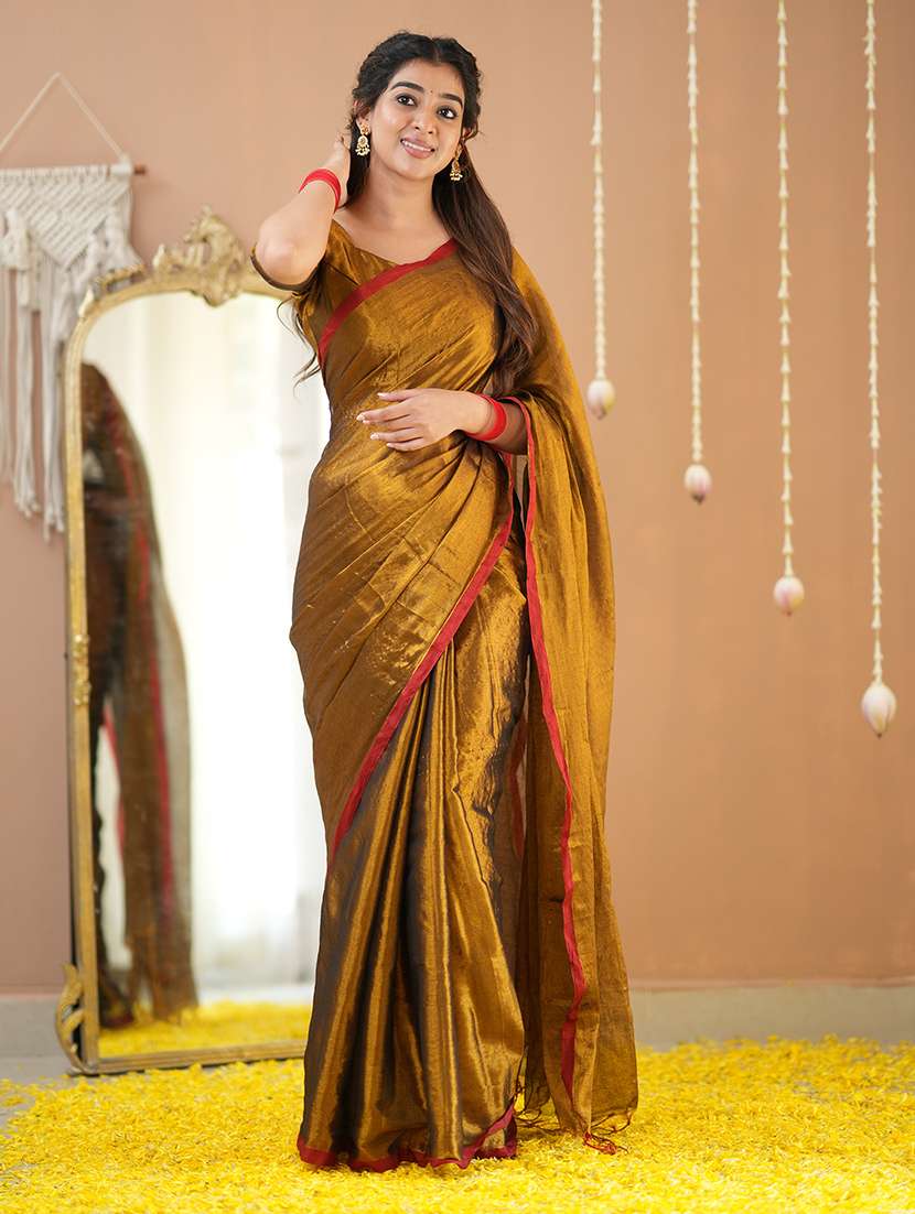 women solid handloom saree with blouse - 22145069 -  Standard Image - 2