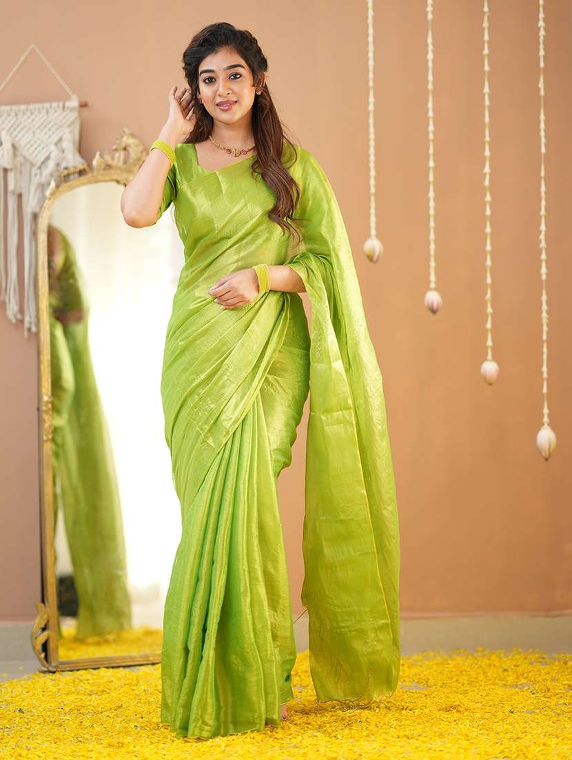 women solid handloom saree with blouse - 22145071 -  Standard Image - 2