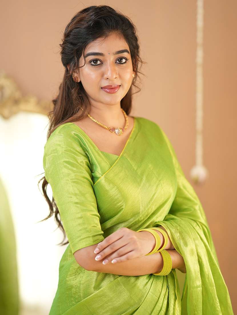 women solid handloom saree with blouse - 22145071 -  Standard Image - 7