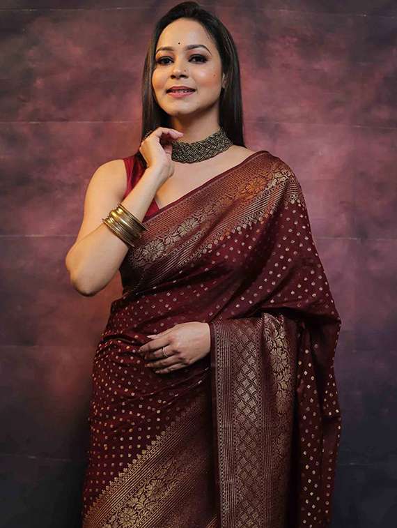 women self design banarasi saree with blouse - 22145255 -  Standard Image - 2