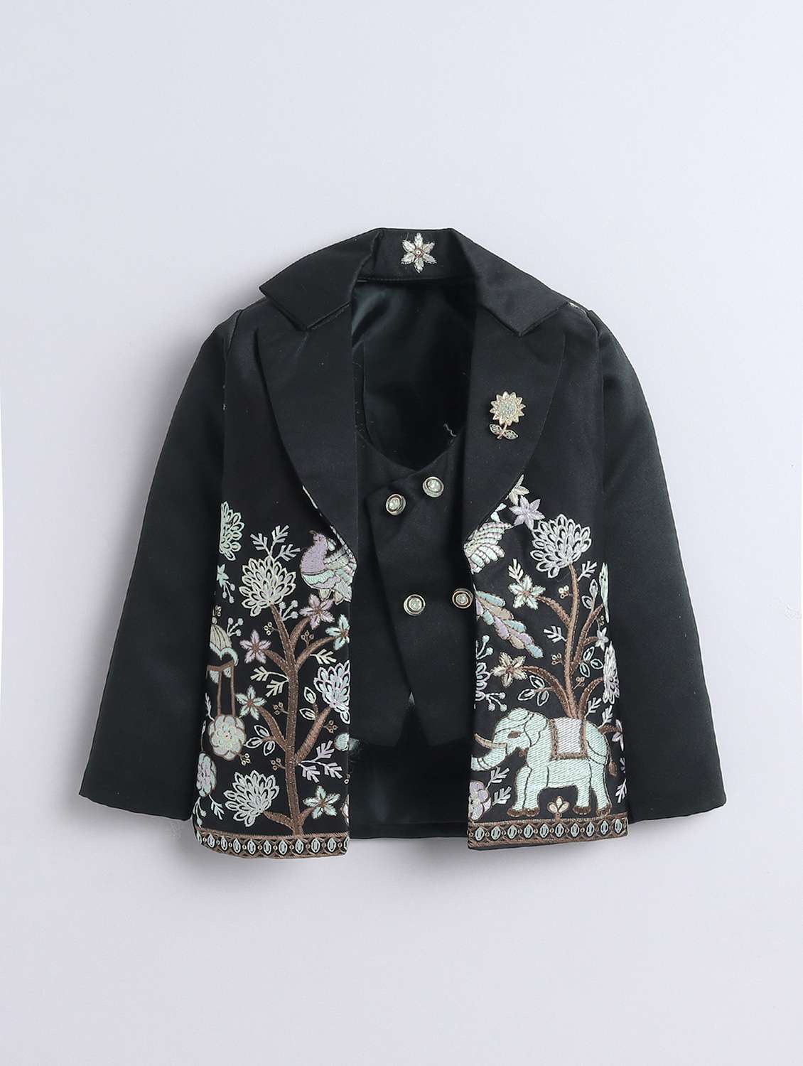 boys embroidered long sleeve 3 piece suit set - 22145694 -  Standard Image - 2