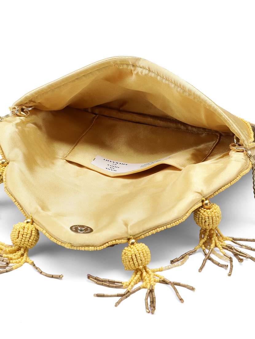 yellow striped embellished party sling bag clutch - 22145744 -  Standard Image - 2