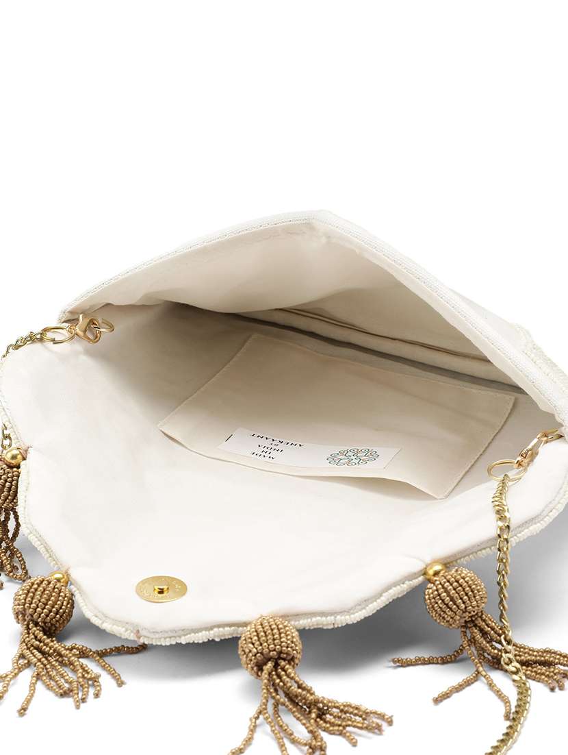floral embellished off white sling bag - 22145745 -  Standard Image - 2