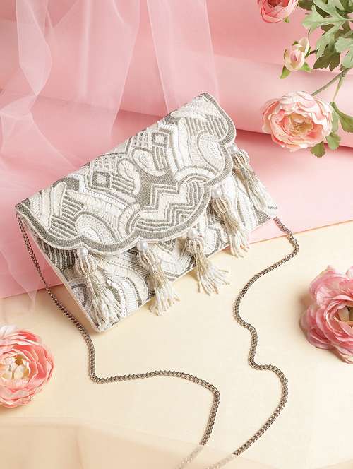 embellished sling bag with tassels and chain - 22145746 -  Standard Image - 0