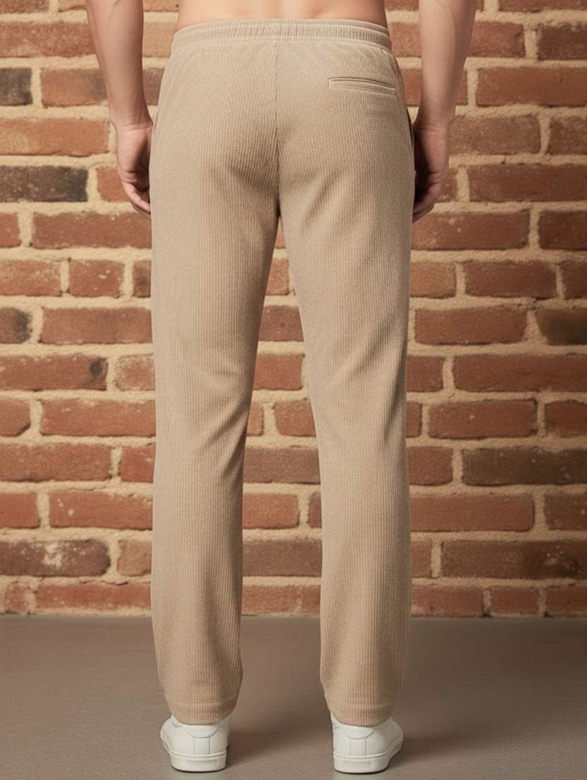 men solid mid rise flat front formal trouser - 22145786 -  Standard Image - 2