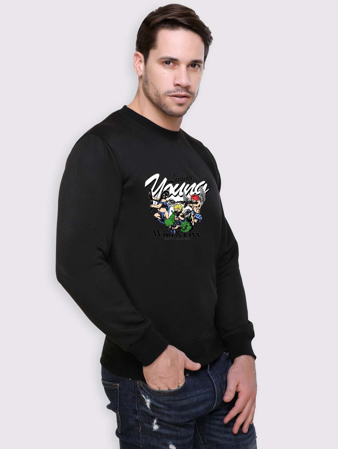 men front print long sleeve regular fit sweatshirt - 22146046 -  Standard Image - 2
