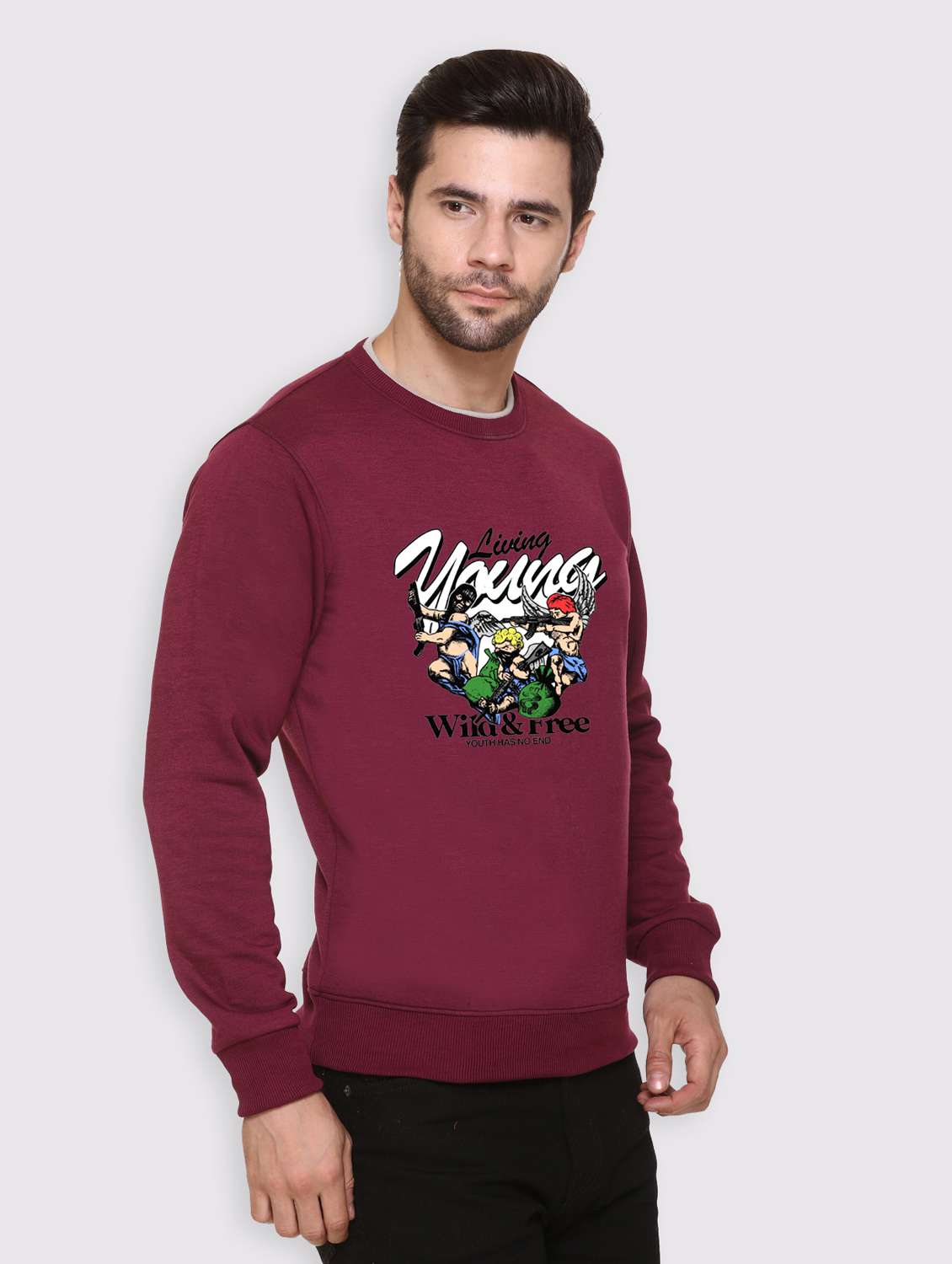 men front print long sleeve regular fit sweatshirt - 22146048 -  Standard Image - 2