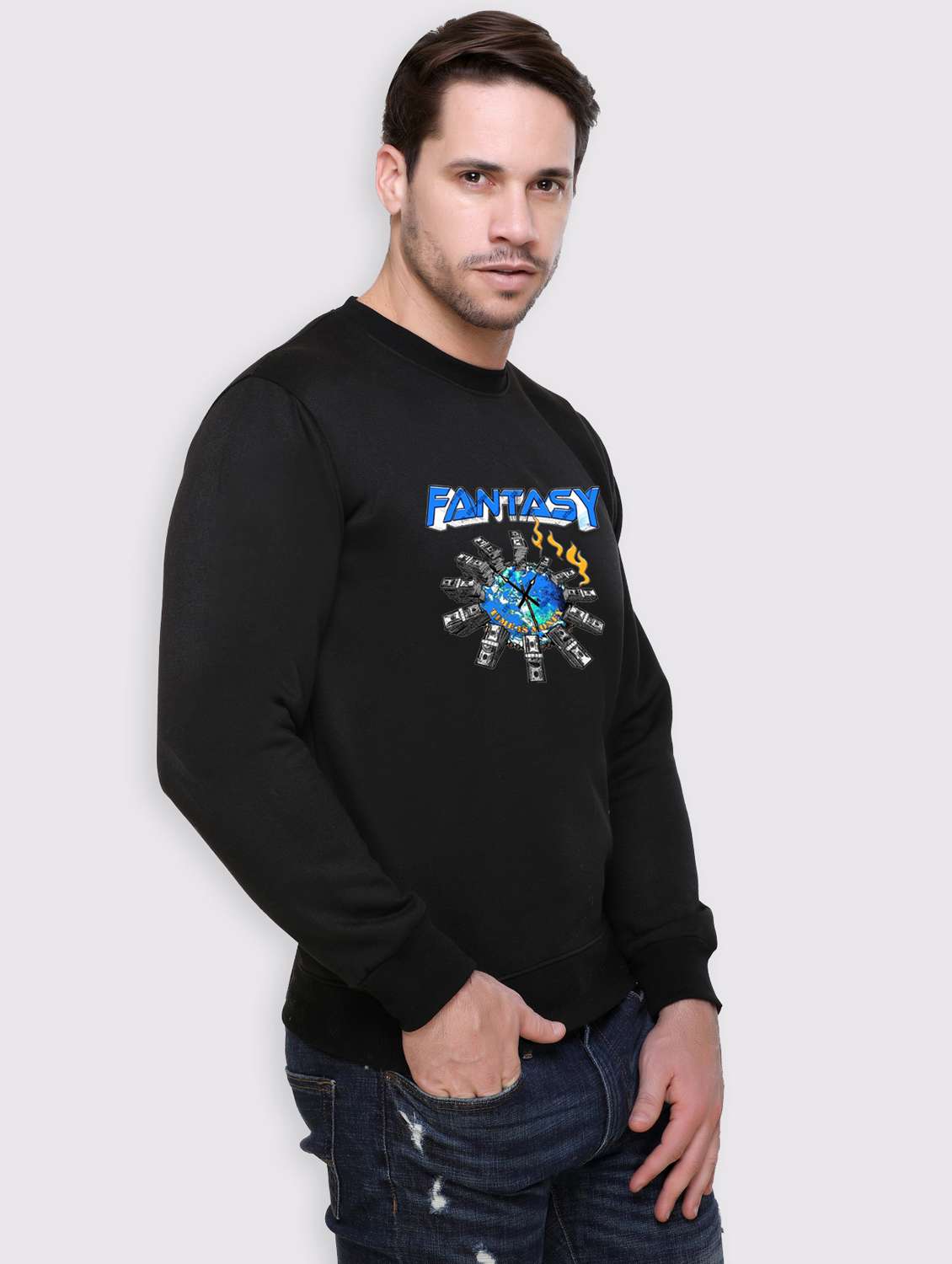men front print long sleeve regular fit sweatshirt - 22146050 -  Standard Image - 2