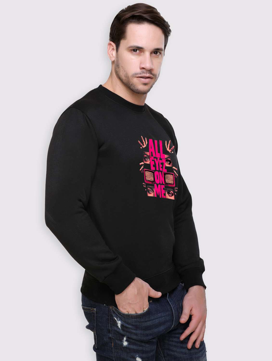 men front print long sleeve regular fit sweatshirt - 22146054 -  Standard Image - 2