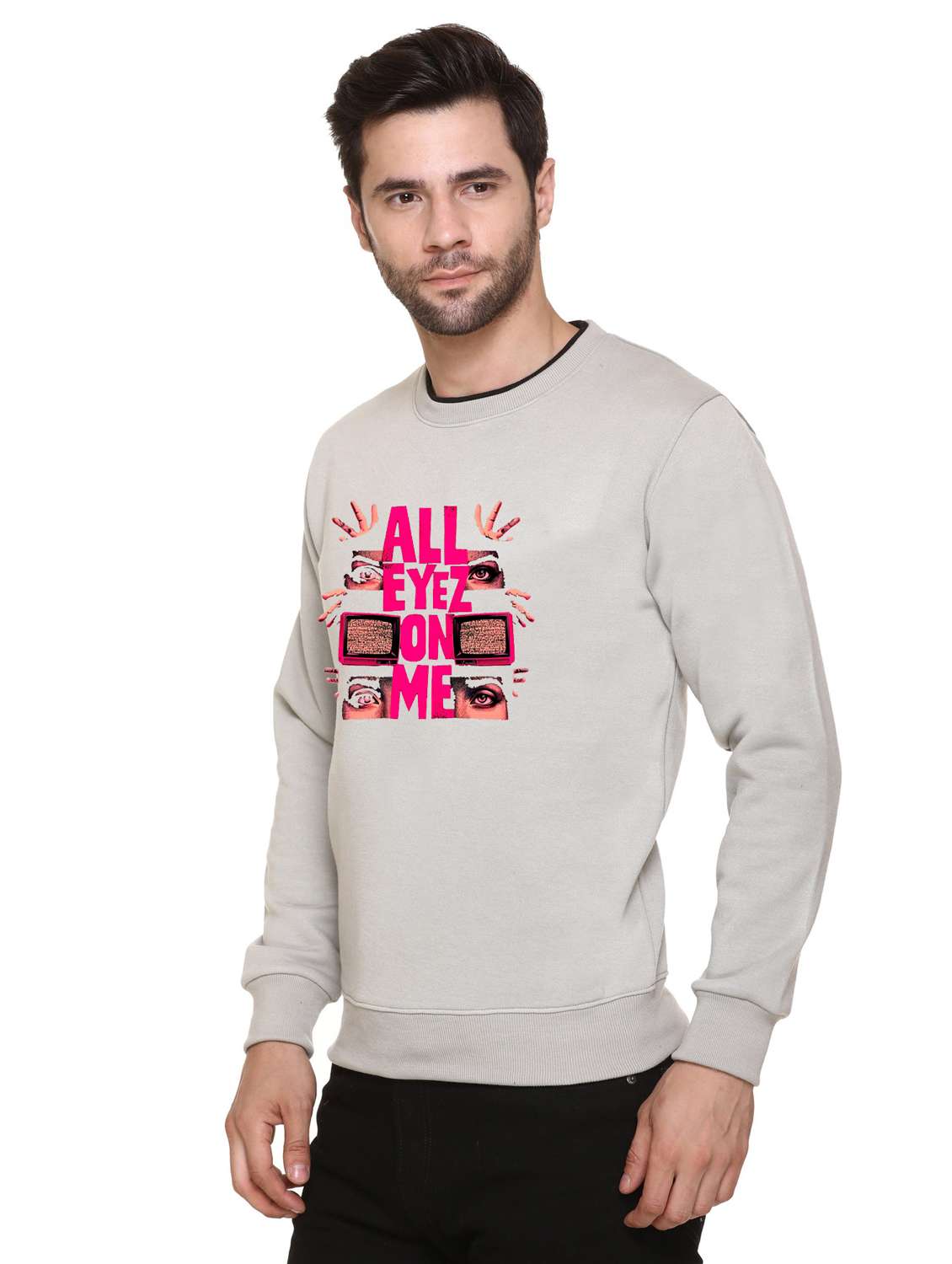 men front print long sleeve regular fit sweatshirt - 22146055 - Standard Image - 2