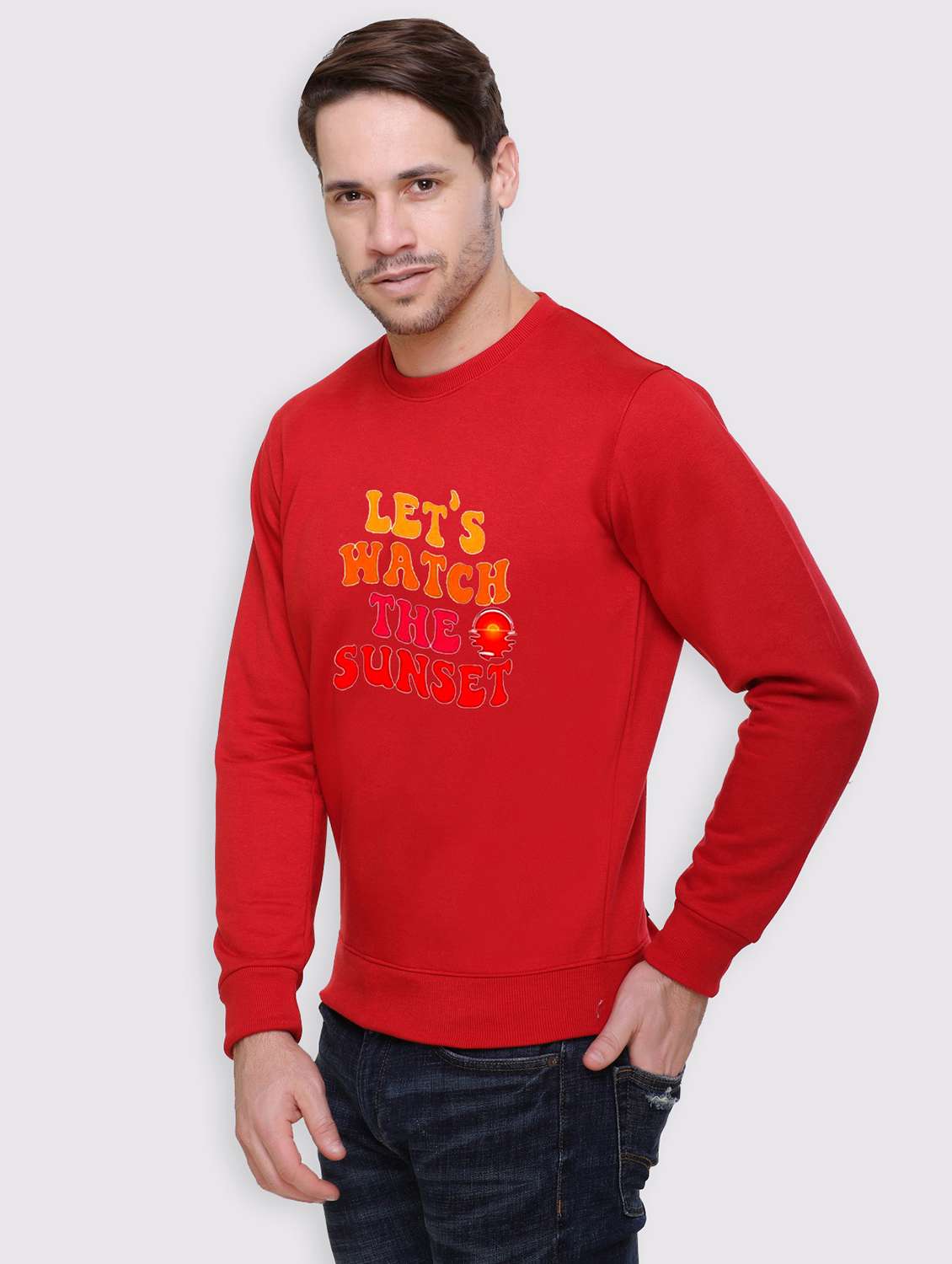 men front print long sleeve regular fit sweatshirt - 22146057 -  Standard Image - 2