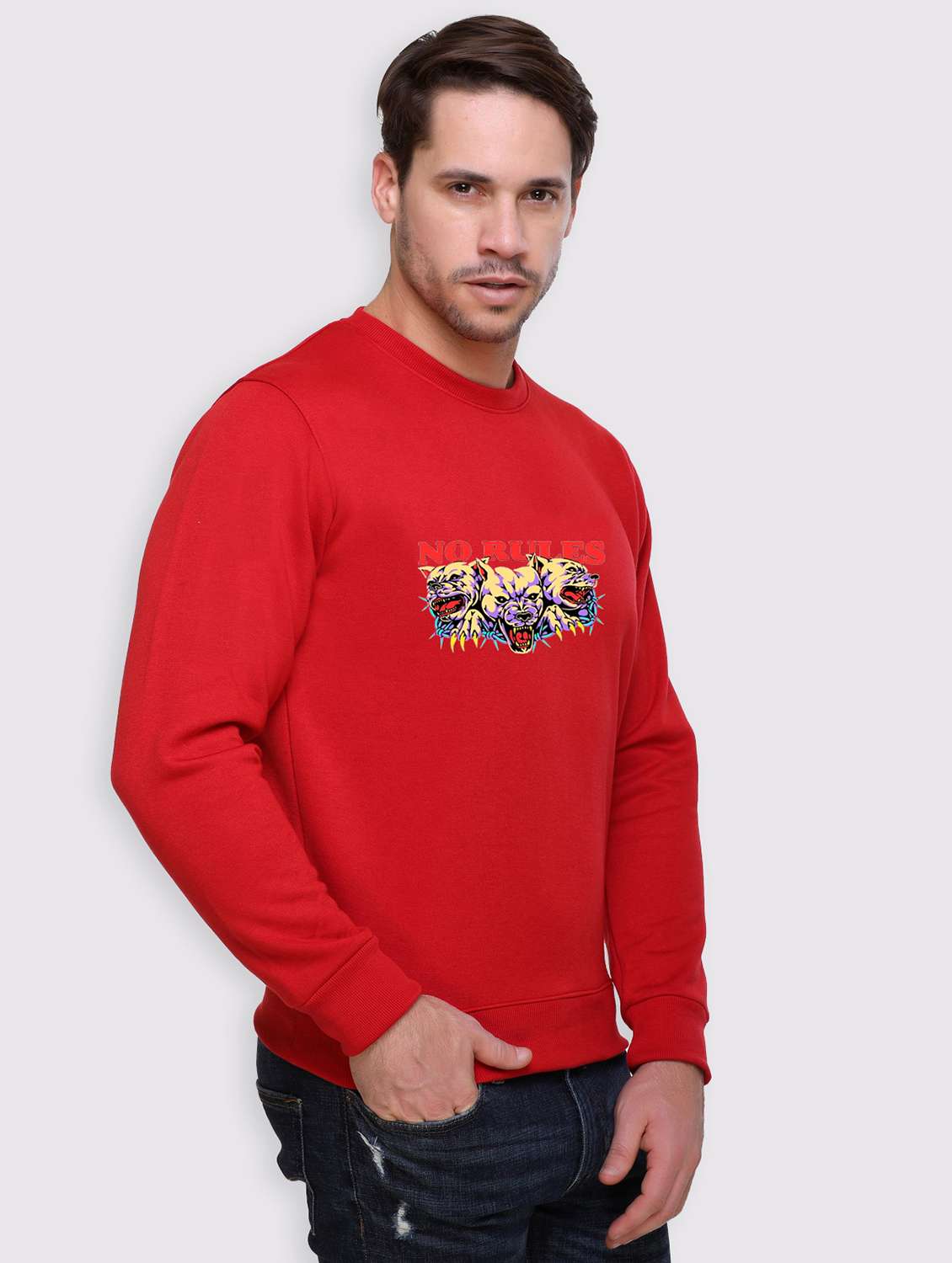 men chest print long sleeve regular fit sweatshirt - 22146065 -  Standard Image - 2