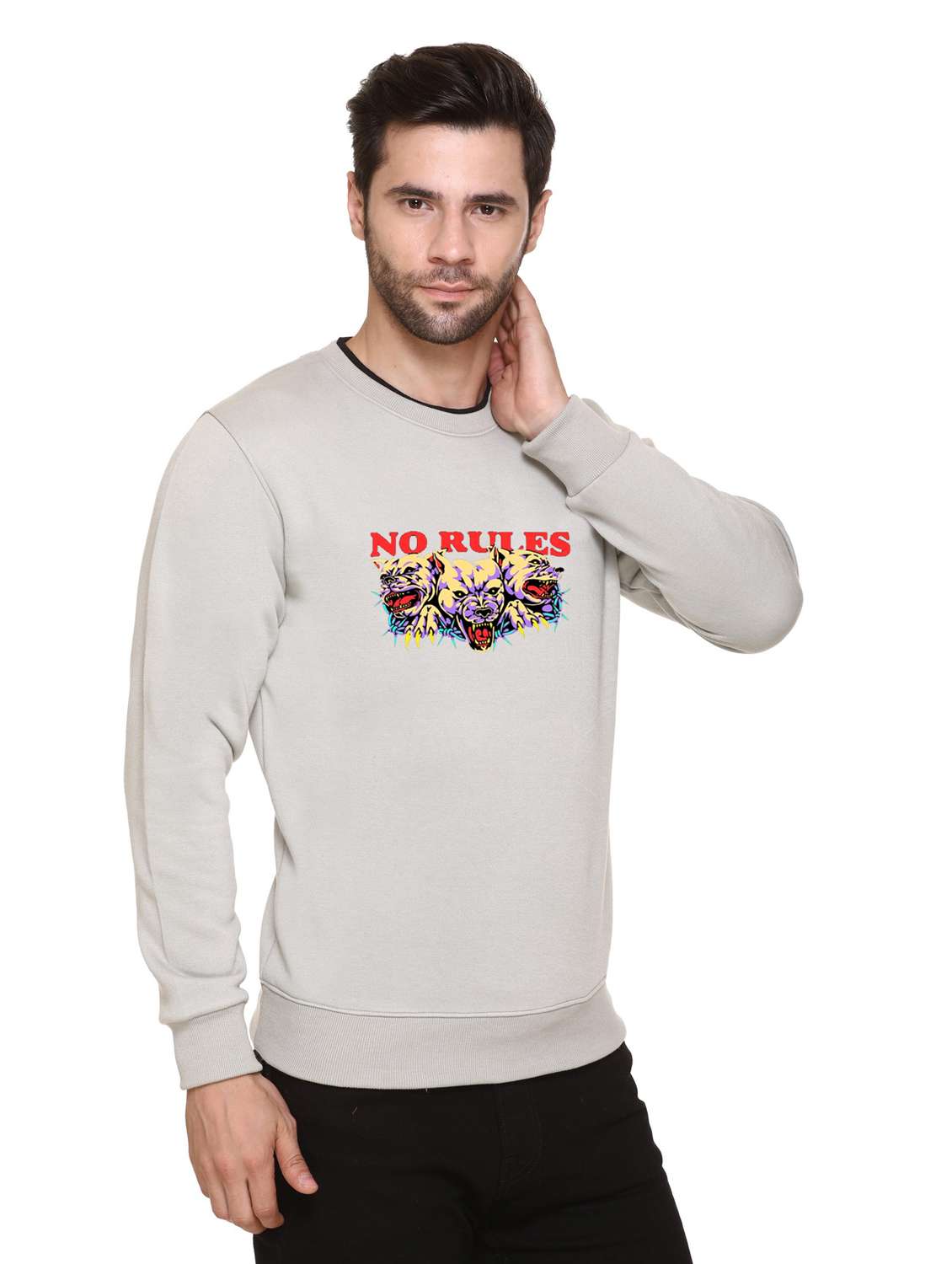 men chest print long sleeve regular fit sweatshirt - 22146067 - Standard Image - 2