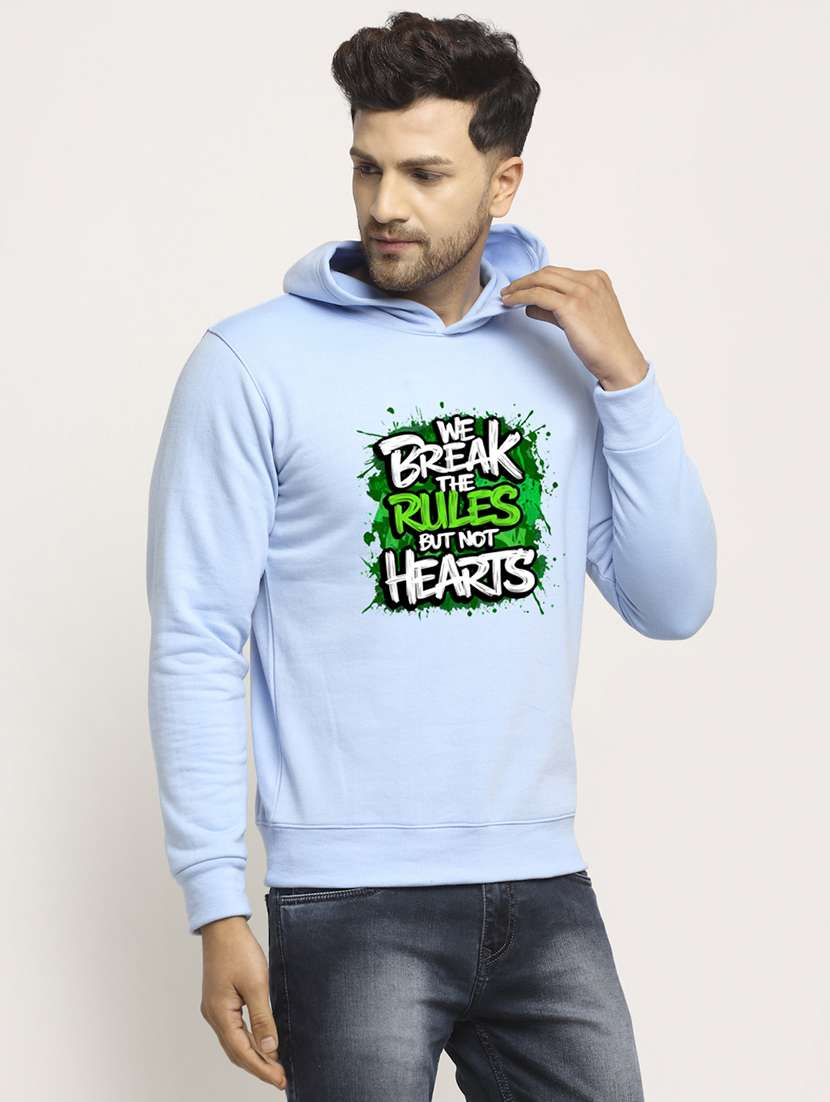 men front print long sleeve regular fit hooded sweatshirt - 22146081 -  Standard Image - 2