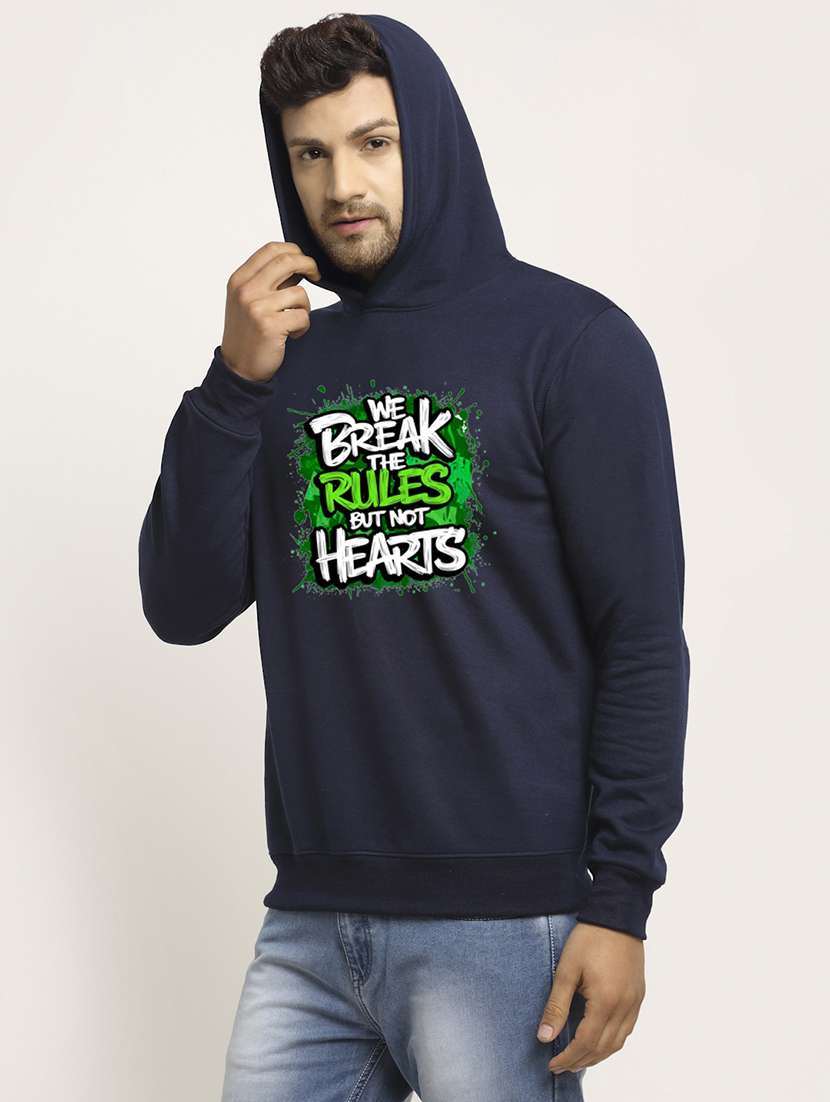 men front print long sleeve regular fit hooded sweatshirt - 22146082 -  Standard Image - 2