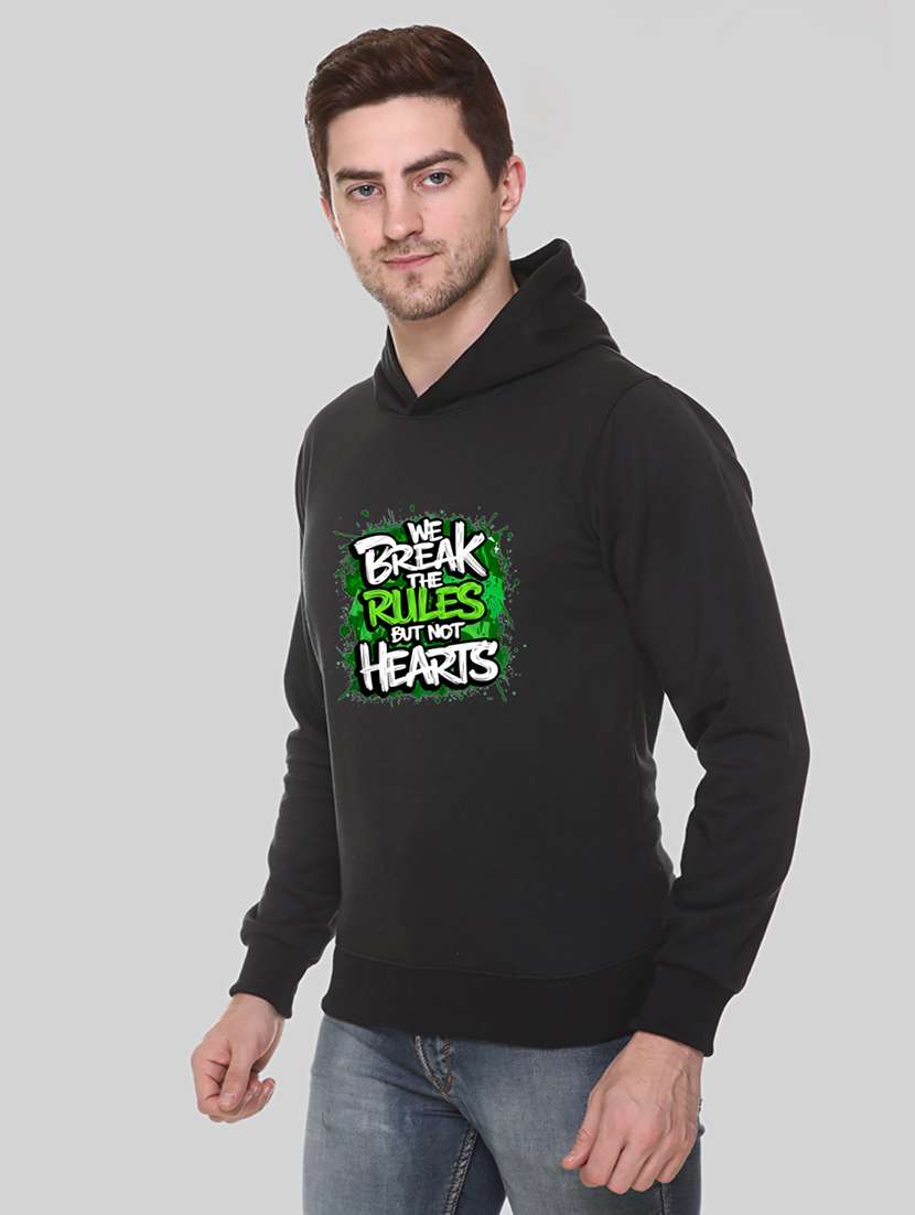 men front print long sleeve regular fit hooded sweatshirt - 22146083 -  Standard Image - 2