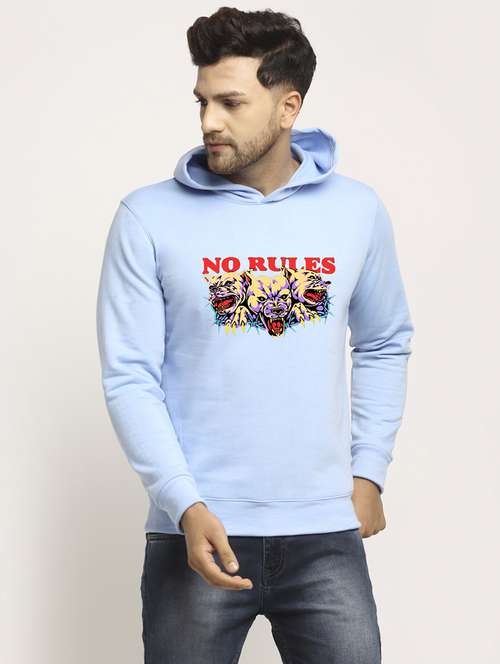 men chest print long sleeve regular fit hooded sweatshirt - 22146084 -  Standard Image - 0